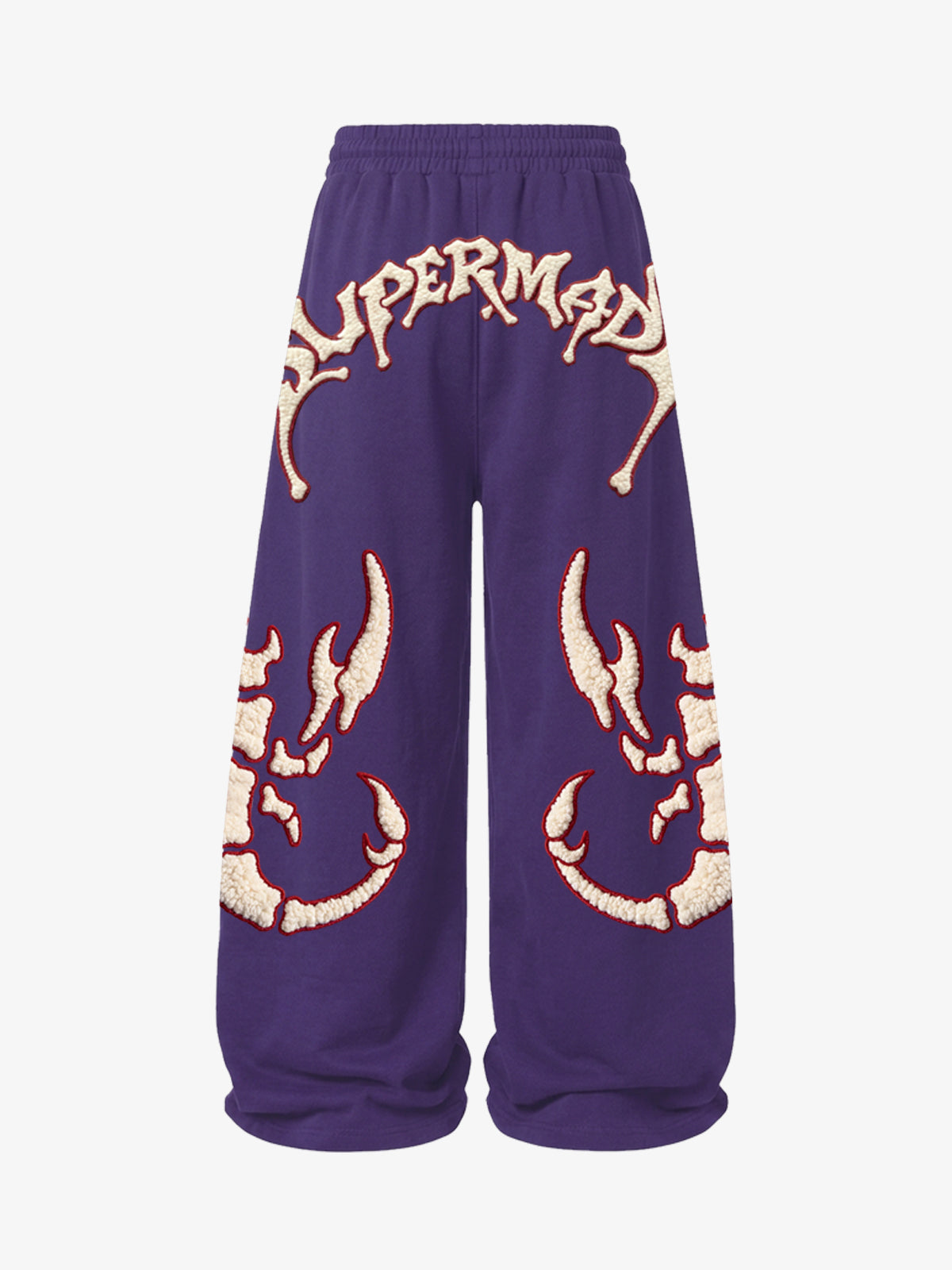 Scorpion Skeleton Terry Embroidered Wide-Leg Sweatpants; Purple / S, Purple / M, Purple / L, Purple / XL, Purple / 2XL