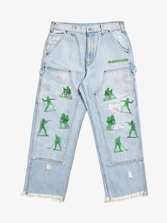Action Figure Graphic Distressed Straight-Leg Utility Pants