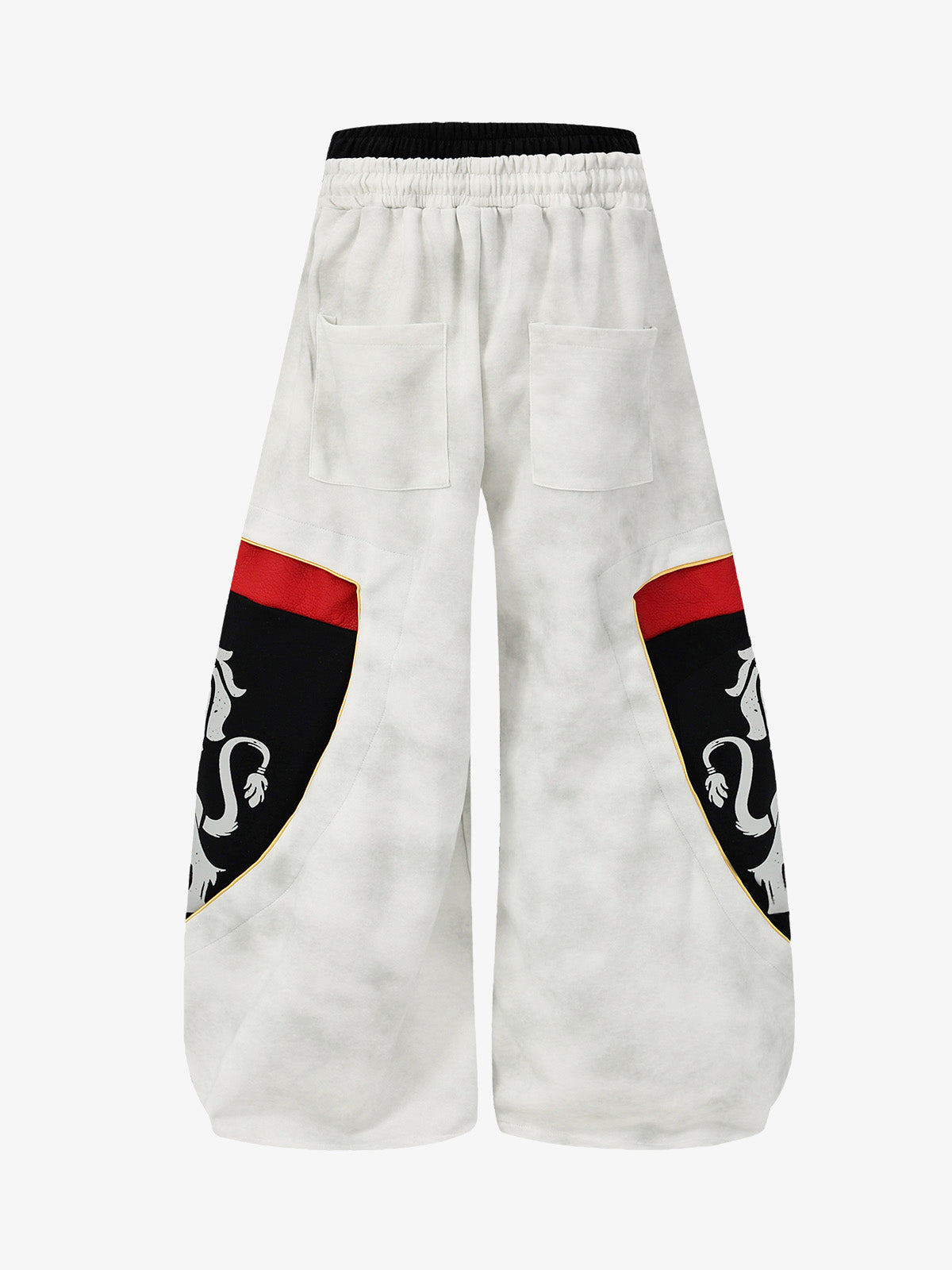 Lion Patchwork Distressed Dirty-Wash Sweatpants; Flower Ash / S, Flower Ash / M, Flower Ash / L, Flower Ash / XL