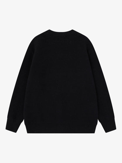Dark Skull Jacquard Knit Sweater; Black / M, Black / L, Black / XL, Black / 2XL