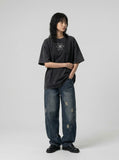 Futuristic Robot Print Oversized T-Shirt