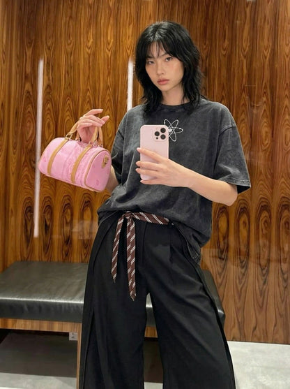 Futuristic Robot Print Oversized T-Shirt