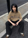 Mafa Vintage Striped Polo Shirt