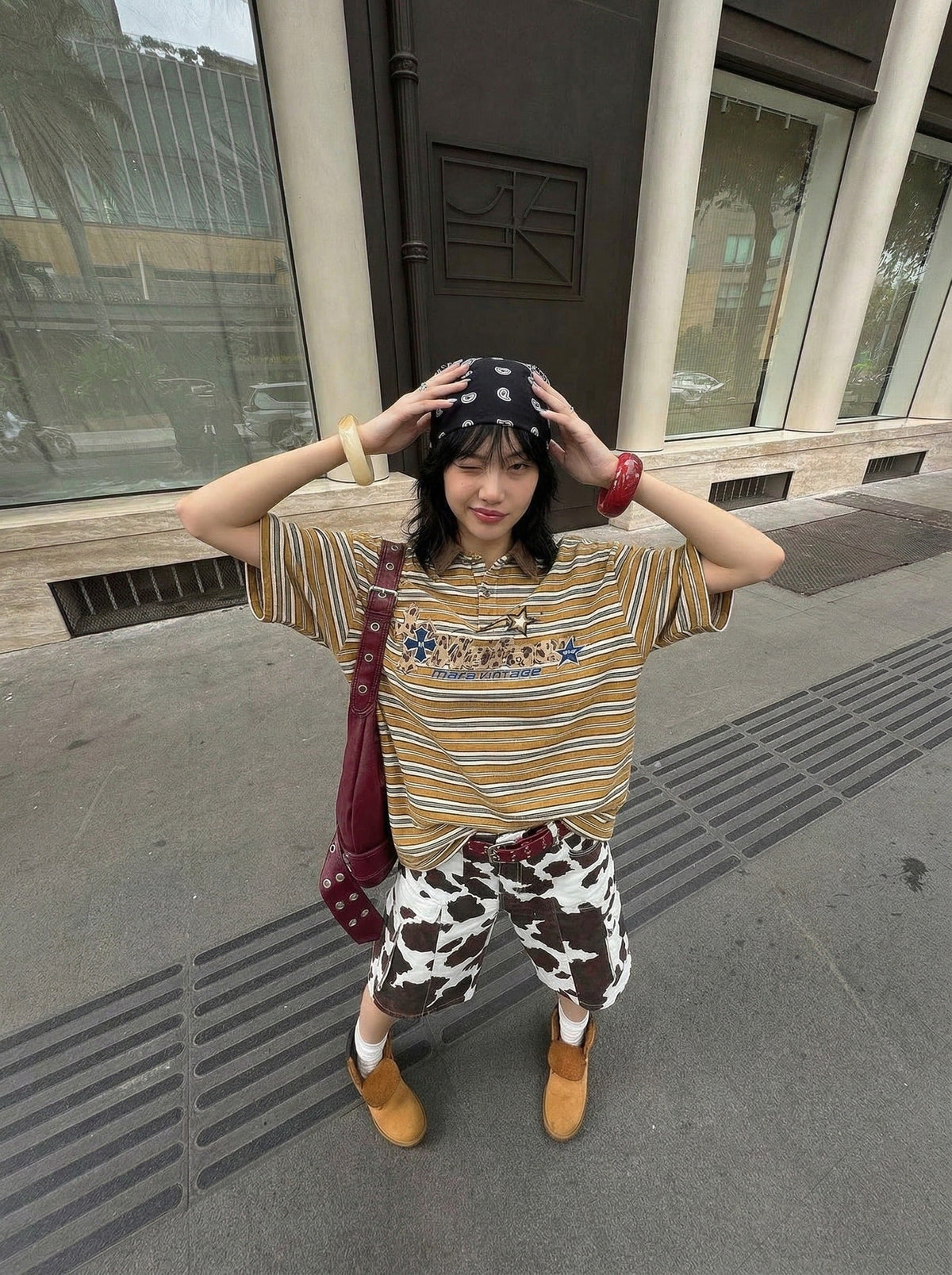 Mafa Vintage Striped Polo Shirt
