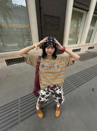 Mafa Vintage Striped Polo Shirt