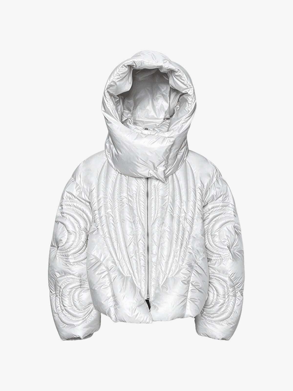 Sculpted Quilted Oversized-Hood Padded Coat