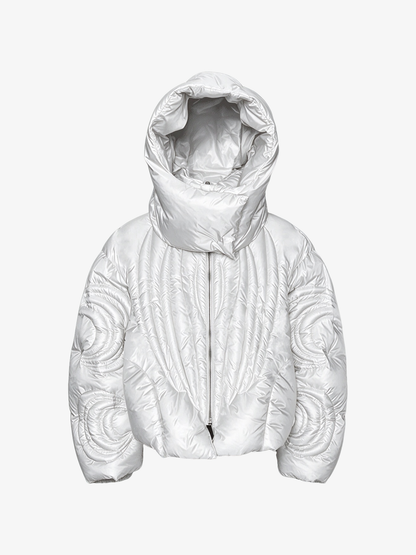 Sculpted Quilted Oversized-Hood Padded Coat