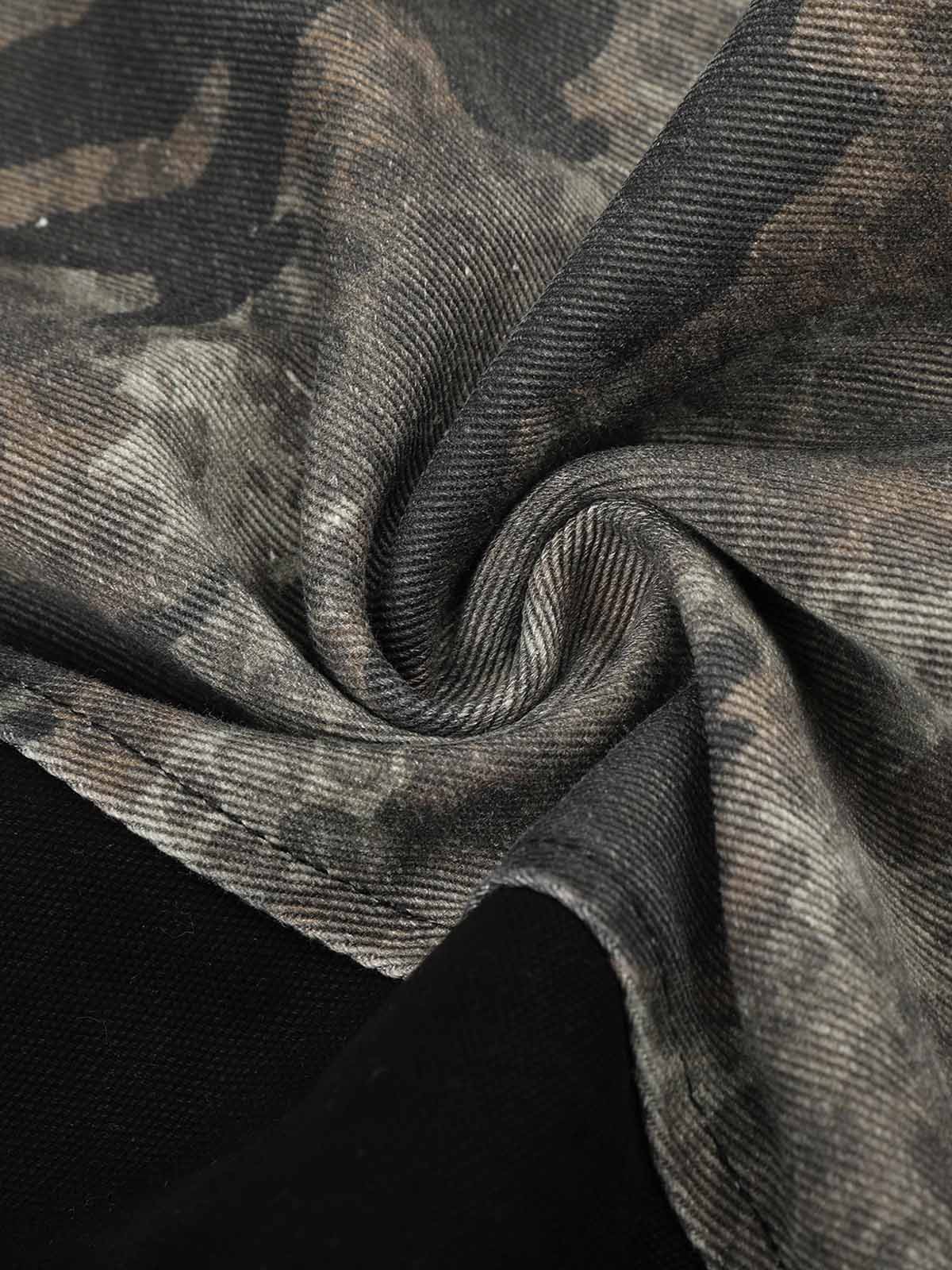 Leopard Camo Patchwork Cargo Pants; Forest Camouflage / S, Forest Camouflage / M, Forest Camouflage / L, Forest Camouflage / XL
