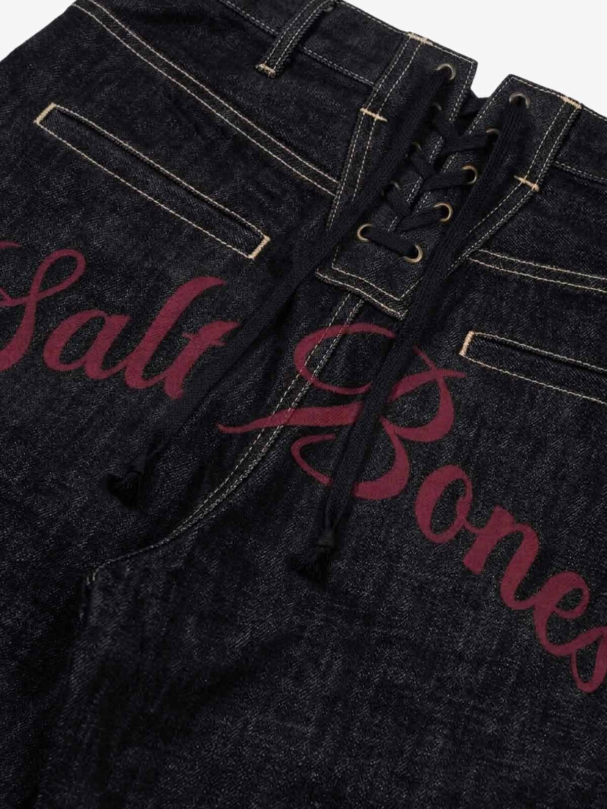 Pirate Skull Heavyweight Black Raw Denim Jeans; Basic Black / S, Basic Black / M, Basic Black / L, Basic Black / XL, Basic Black / 2XL