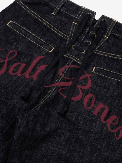Pirate Skull Heavyweight Black Raw Denim Jeans; Basic Black / S, Basic Black / M, Basic Black / L, Basic Black / XL, Basic Black / 2XL