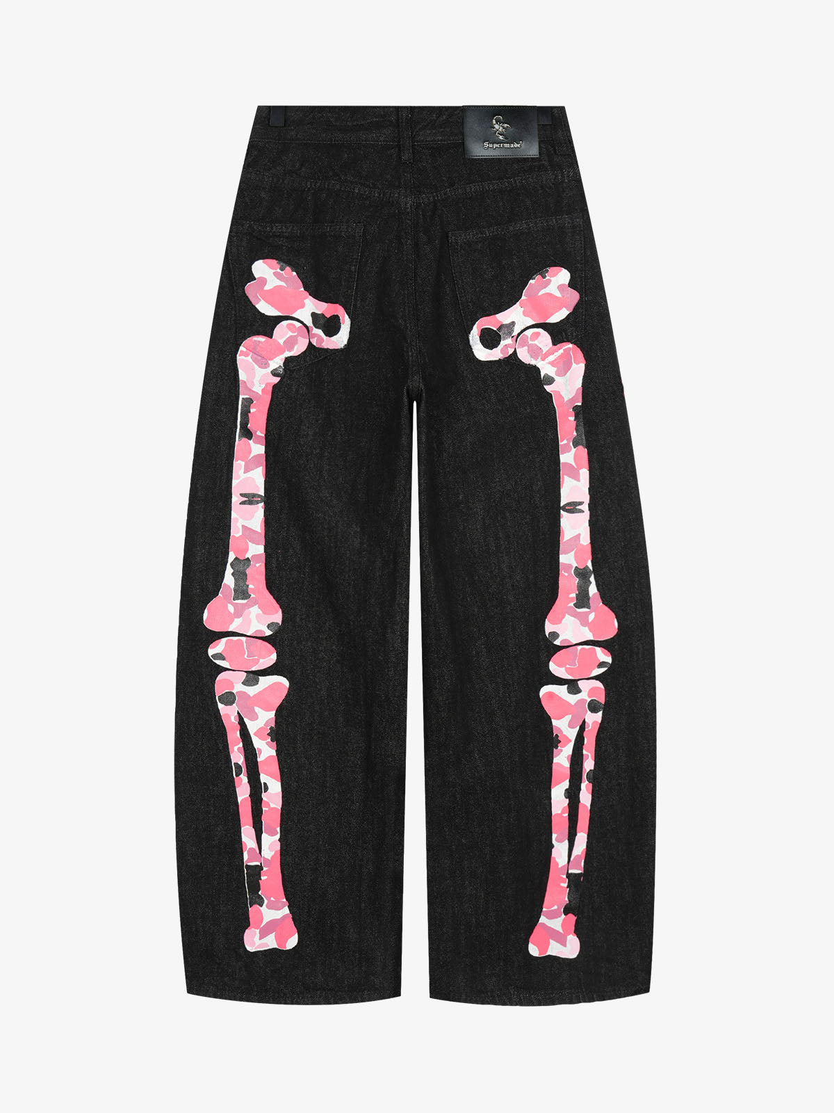 Camo Skeleton Print Baggy Jeans