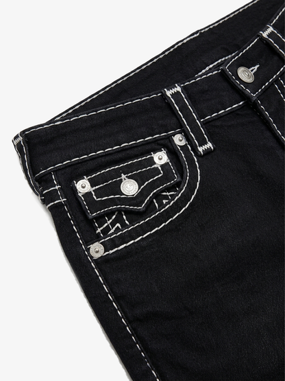 Contrast Stitch Straight Jeans