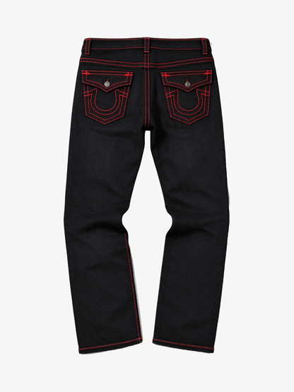 Contrast Stitch Straight Jeans