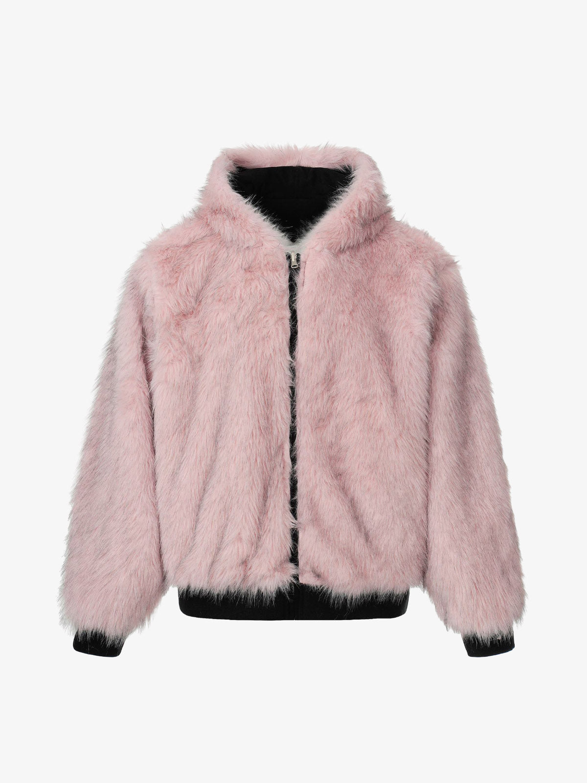 Street Fur Reversible Hooded Jacket - 2493; Black / S, Black / M, Black / L, Black / XL