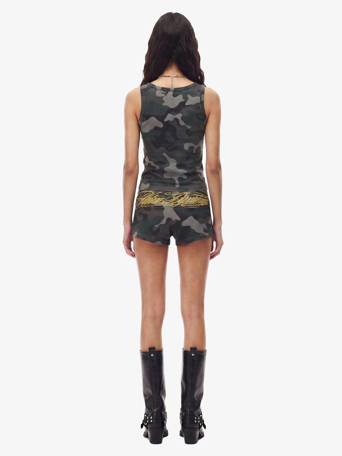 Y2K Camo Graffiti Tank Set; Yellow Camo / S, Yellow Camo / M, Yellow Camo / L