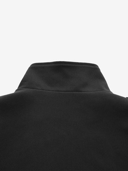 Napoleonic Diagonal-Button Stand-Collar Cropped Jacket