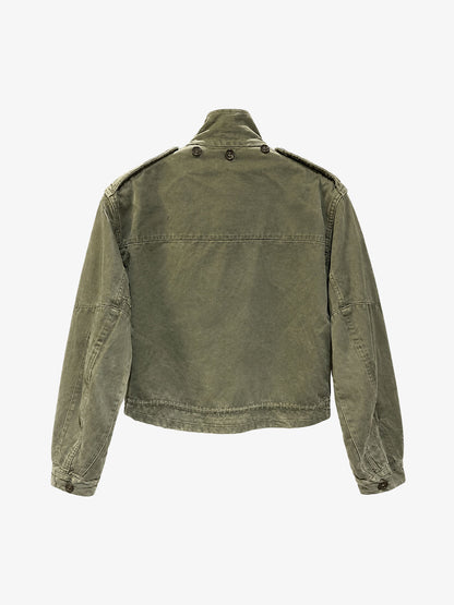 Patch Graphic Cropped Utility Jacket; Army Green / S, Army Green / M, Army Green / L, Army Green / XL, Army Green / 2XL