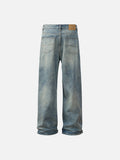 Faded Gradient Light Blue Wide-Leg Jeans