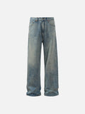 Faded Gradient Light Blue Wide-Leg Jeans