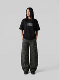 DAXUEN Relaxed-fit short-sleeved graphic T-shirt — model photo