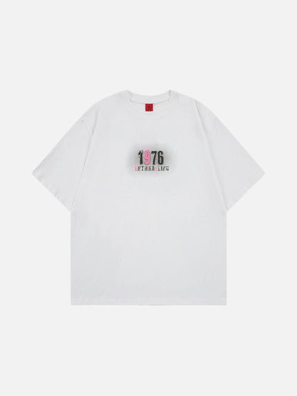DAXUEN Relaxed-fit short-sleeved graphic T-shirt