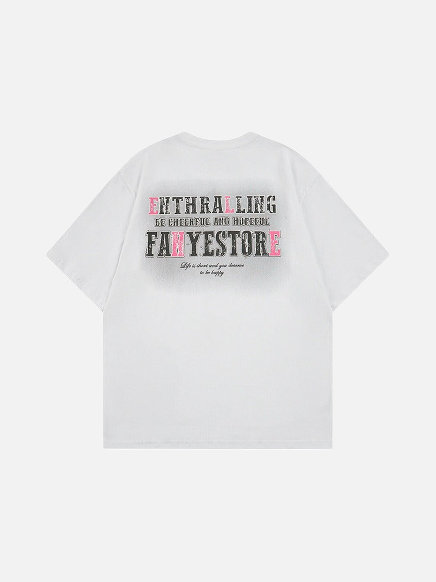 DAXUEN Relaxed-fit short-sleeved graphic T-shirt