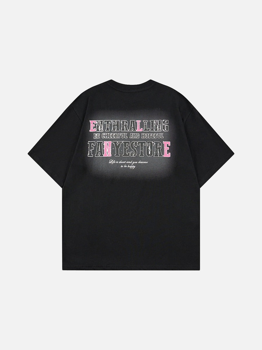 DAXUEN Relaxed-fit short-sleeved graphic T-shirt