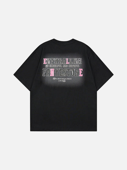 DAXUEN Relaxed-fit short-sleeved graphic T-shirt