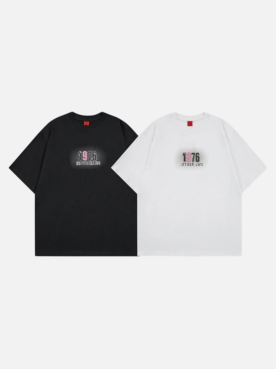 DAXUEN Relaxed-fit short-sleeved graphic T-shirt