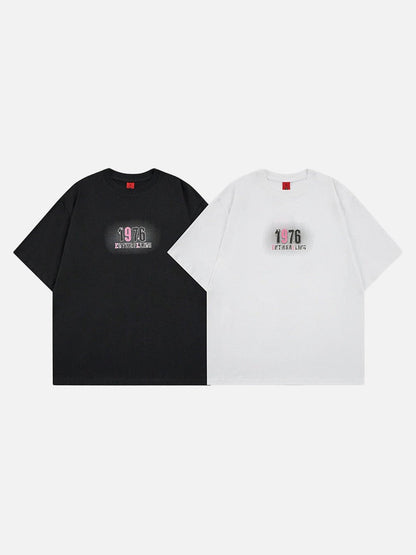 DAXUEN Relaxed-fit short-sleeved graphic T-shirt