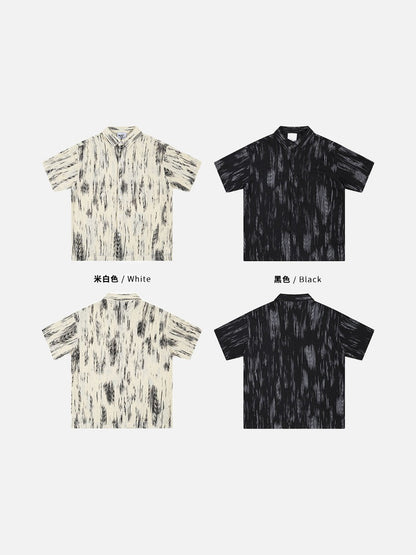 Abstract Gradient Short-Sleeved Shirt