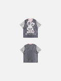 Cloudy Rabbit Graphic V-Neck T-Shirt