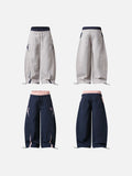 Stylized Cross-Embroidered Wide-Leg Cargo Pants