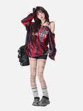 Bold Striped V-Neck Long-Sleeve Top