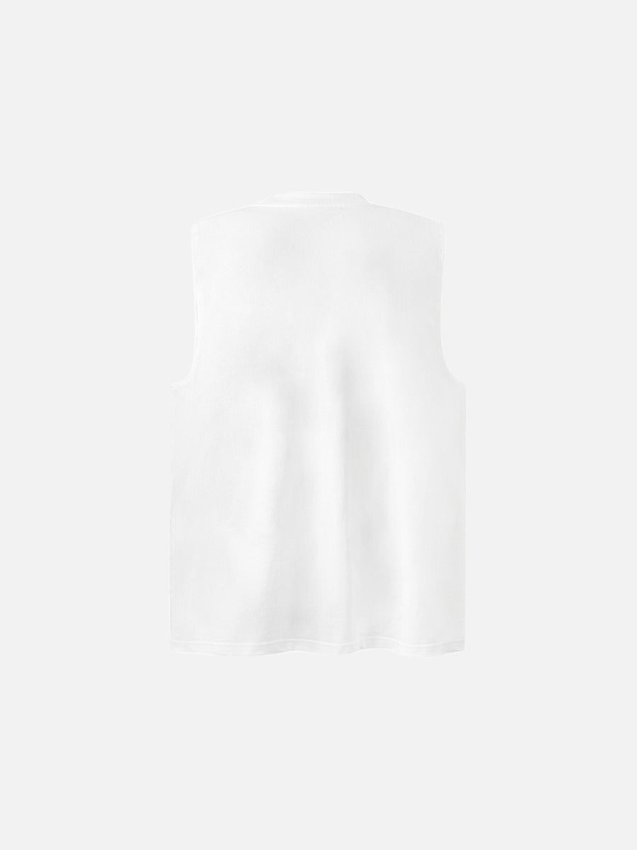Abstract Bird Watercolor Print Sleeveless Top