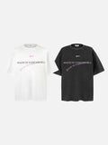 Gradient Graphic Clasped Hands Oversized T-Shirt