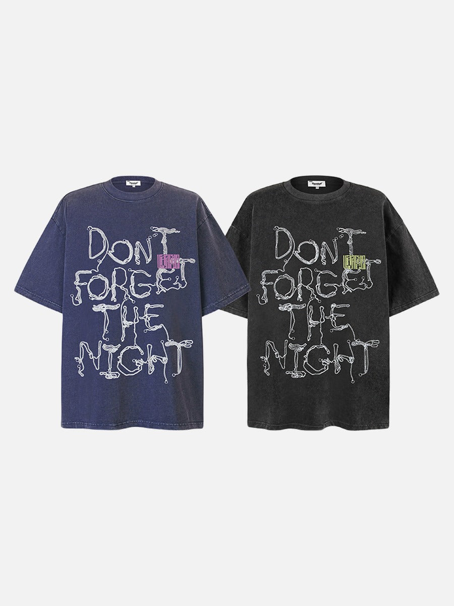 Distressed Graphic 'DON'T FORGET THE NIGHT' Tee