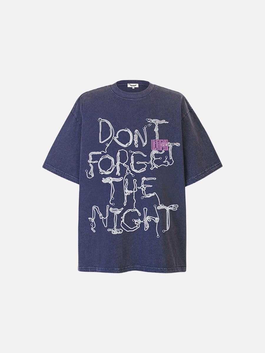 Distressed Graphic 'DON'T FORGET THE NIGHT' Tee