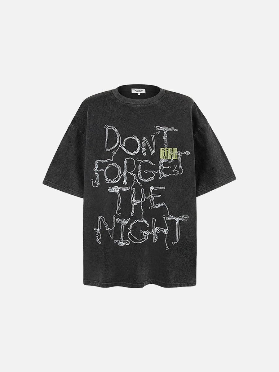 Distressed Graphic 'DON'T FORGET THE NIGHT' Tee