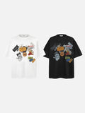 Vibrant Vintage Tag Collage Oversized T-Shirt