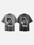 Distressed Polaroid Graphic Oversized T-Shirt