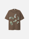 Faded Black Wash Dollar Print Tee