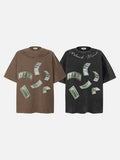 Faded Black Wash Dollar Print Tee