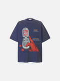 Vintage Flip Phone Graphic Oversized T-Shirt