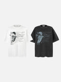 Distressed Graphic Person Tee - Oversized T-Shirt