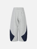 Bold Red Side Panels Wide-Leg Sweatpants