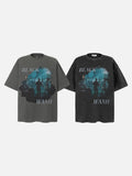 Distressed Urban Graphic Oversized T-Shirt