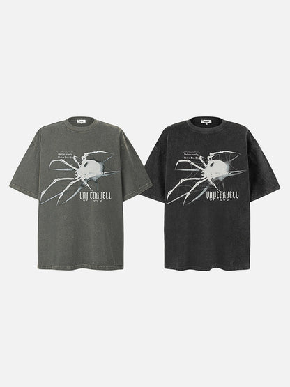 Abstract Spider Graphic Oversized T-Shirt