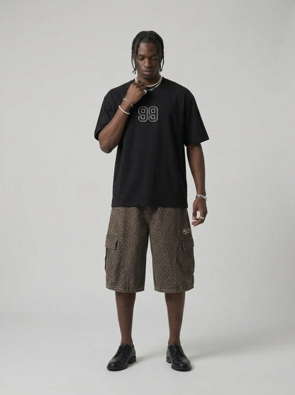 DAXUEN Short-sleeve oversized t-shirt with graphic design — model photo