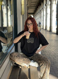 DAXUEN Short-sleeve oversized t-shirt with graphic design — model photo
